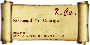 Kolompár Csongor névjegykártya