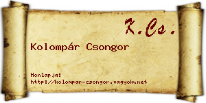 Kolompár Csongor névjegykártya