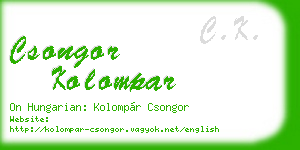 csongor kolompar business card